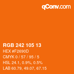 Color code: RGB 242 105 13 | qconv.com