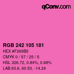 Color code: RGB 242 105 181 | qconv.com