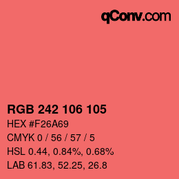Color code: RGB 242 106 105 | qconv.com