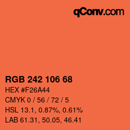 カラーコード: RGB 242 106 68 | qconv.com