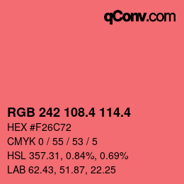 カラーコード: RGB 242 108.4 114.4 | qconv.com