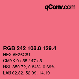 カラーコード: RGB 242 108.8 129.4 | qconv.com