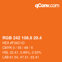 カラーコード: RGB 242 108.8 29.4 | qconv.com
