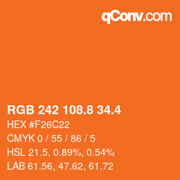 カラーコード: RGB 242 108.8 34.4 | qconv.com