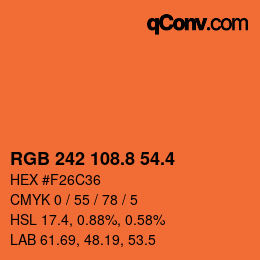 カラーコード: RGB 242 108.8 54.4 | qconv.com
