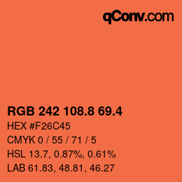 カラーコード: RGB 242 108.8 69.4 | qconv.com