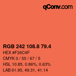 カラーコード: RGB 242 108.8 79.4 | qconv.com
