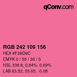 Color code: RGB 242 109 156 | qconv.com