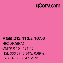 カラーコード: RGB 242 110.2 167.6 | qconv.com