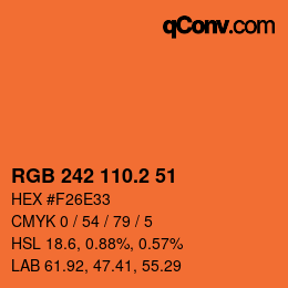 カラーコード: RGB 242 110.2 51 | qconv.com
