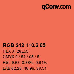 カラーコード: RGB 242 110.2 85 | qconv.com