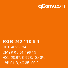 カラーコード: RGB 242 110.6 4 | qconv.com