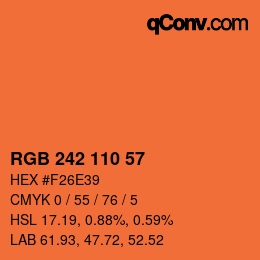 Color code: RGB 242 110 57 | qconv.com