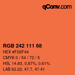 Código de color: RGB 242 111 68 | qconv.com