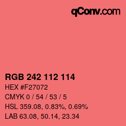 カラーコード: RGB 242 112 114 | qconv.com