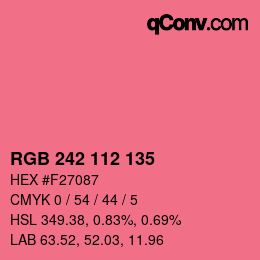 カラーコード: RGB 242 112 135 | qconv.com