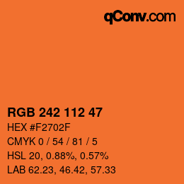 Color code: RGB 242 112 47 | qconv.com