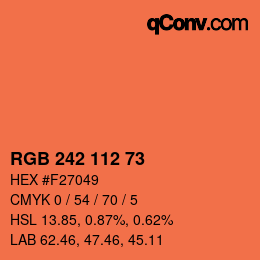 Farbcode: RGB 242 112 73 | qconv.com