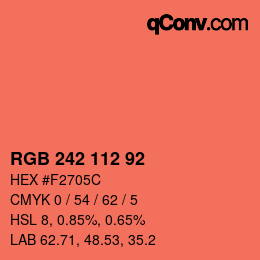 カラーコード: RGB 242 112 92 | qconv.com