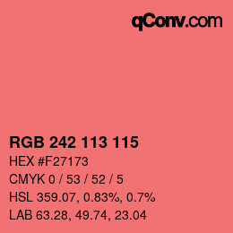Color code: RGB 242 113 115 | qconv.com