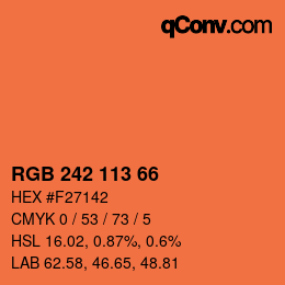 Color code: RGB 242 113 66 | qconv.com