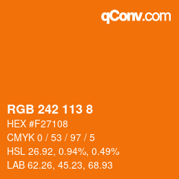 カラーコード: RGB 242 113 8 | qconv.com
