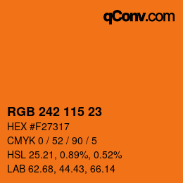 Farbcode: RGB 242 115 23 | qconv.com