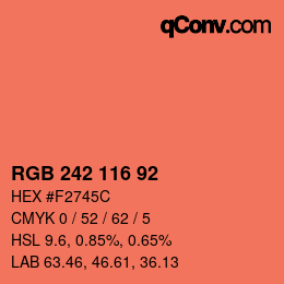Color code: RGB 242 116 92 | qconv.com