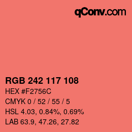 Color code: RGB 242 117 108 | qconv.com