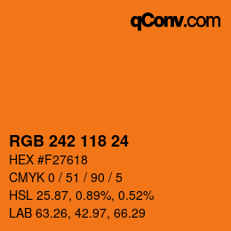 Color code: RGB 242 118 24 | qconv.com