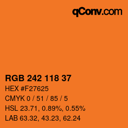 Color code: RGB 242 118 37 | qconv.com