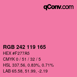 Color code: RGB 242 119 165 | qconv.com