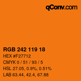 Farbcode: RGB 242 119 18 | qconv.com