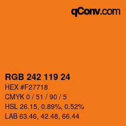 颜色代码: RGB 242 119 24 | qconv.com