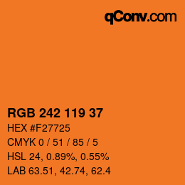 Color code: RGB 242 119 37 | qconv.com