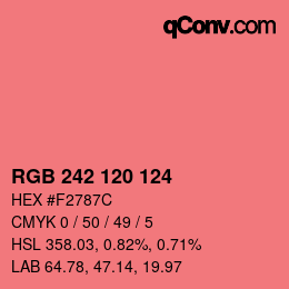 カラーコード: RGB 242 120 124 | qconv.com
