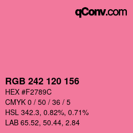 颜色代码: RGB 242 120 156 | qconv.com