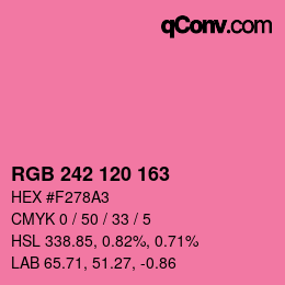 カラーコード: RGB 242 120 163 | qconv.com