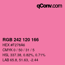 颜色代码: RGB 242 120 166 | qconv.com