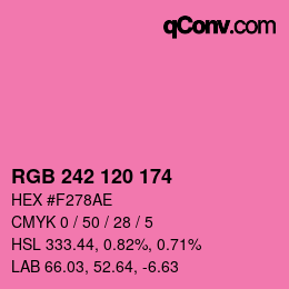 颜色代码: RGB 242 120 174 | qconv.com