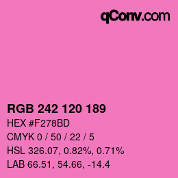 颜色代码: RGB 242 120 189 | qconv.com