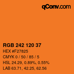 Color code: RGB 242 120 37 | qconv.com