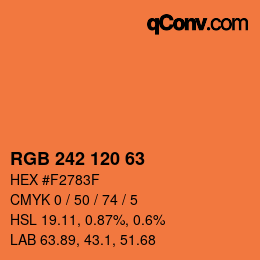 カラーコード: RGB 242 120 63 | qconv.com
