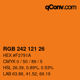 Color code: RGB 242 121 26 | qconv.com