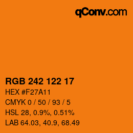 Color code: RGB 242 122 17 | qconv.com