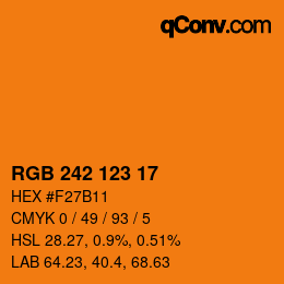 カラーコード: RGB 242 123 17 | qconv.com