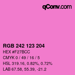 カラーコード: RGB 242 123 204 | qconv.com