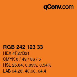 カラーコード: RGB 242 123 33 | qconv.com