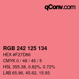 カラーコード: RGB 242 125 134 | qconv.com