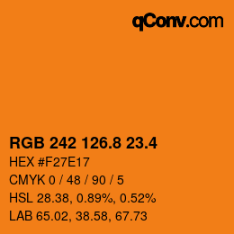 カラーコード: RGB 242 126.8 23.4 | qconv.com